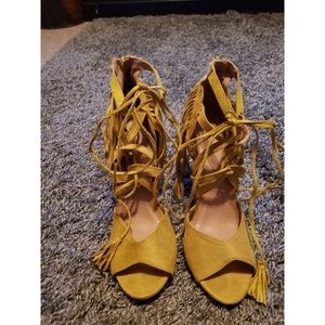 Lace up heeled sandals